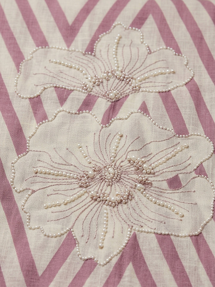 Onion Pink  Linen Blend Unstitched Dress Material