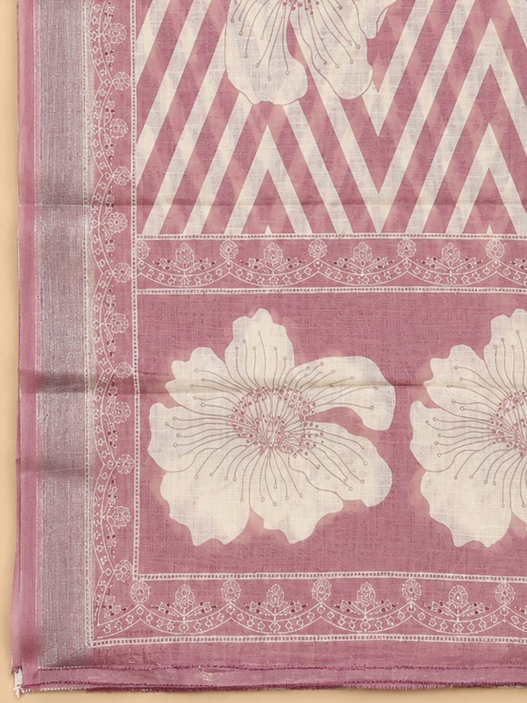 Onion Pink  Linen Blend Unstitched Dress Material