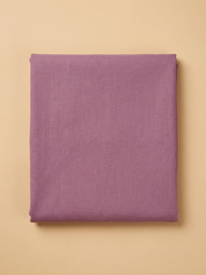 Purple Printed Linen Blend Unstitched Dress Material