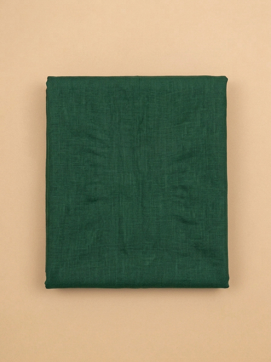Bottle Green Printed Linen Unstitched Dress Material