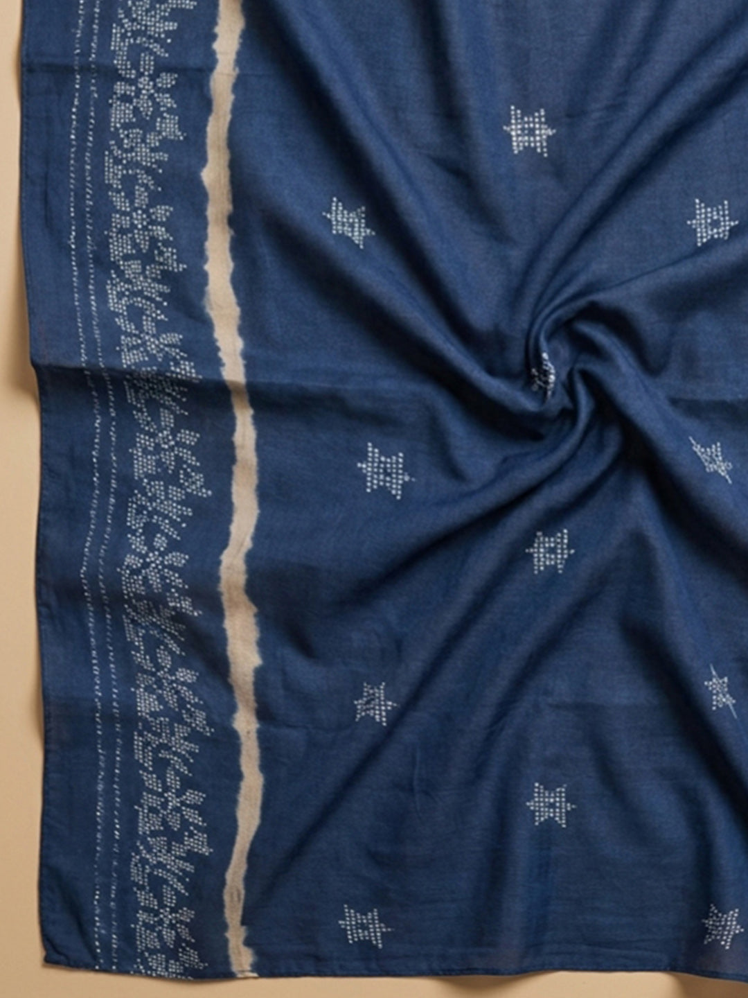 Blue Embroidery Cotton Blend Unstitched Dress Material