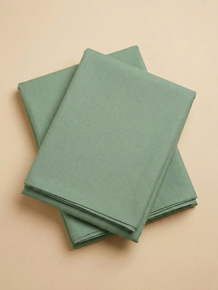 Aqua Green Printed Linen Blend Unstitched Dress Material