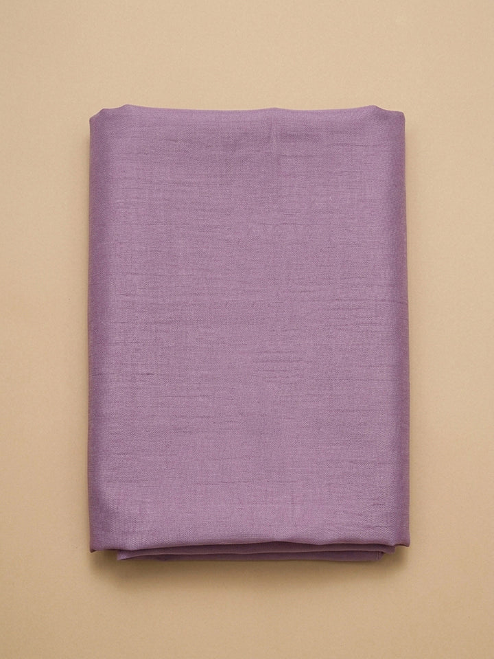 Purple Printed Linen Blend Unstitched Dress Material