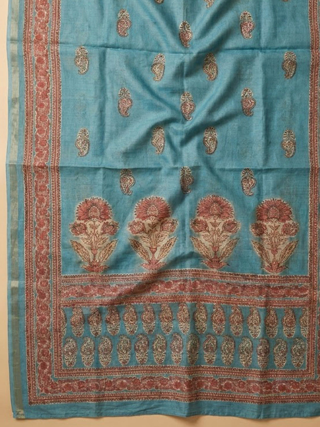 Firozee Printed Chanderi Unstitched Dress Material