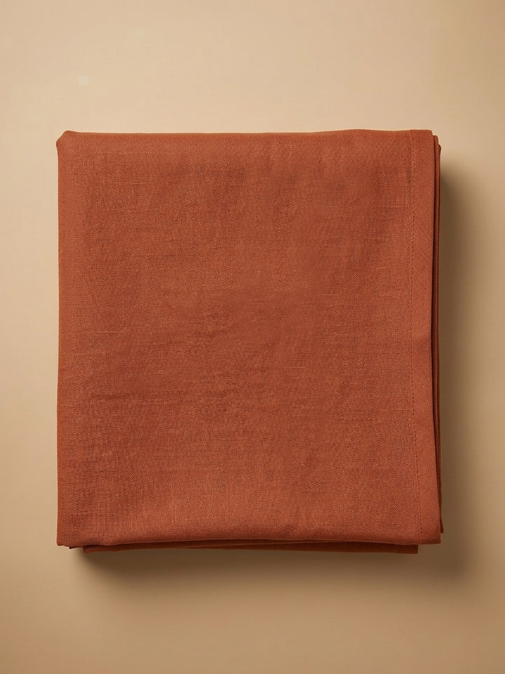Rust Printed Chanderi Unstitched Dress Material