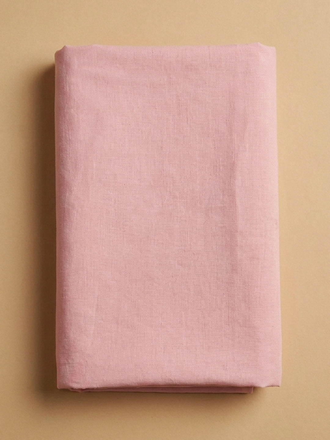 Peach Printed Linen Blend Unstitched Dress Material