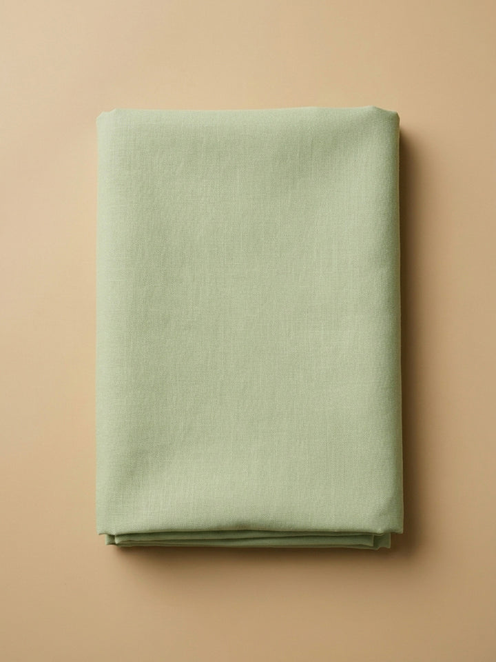Pista Green Printed Linen Blend Unstitched Dress Material