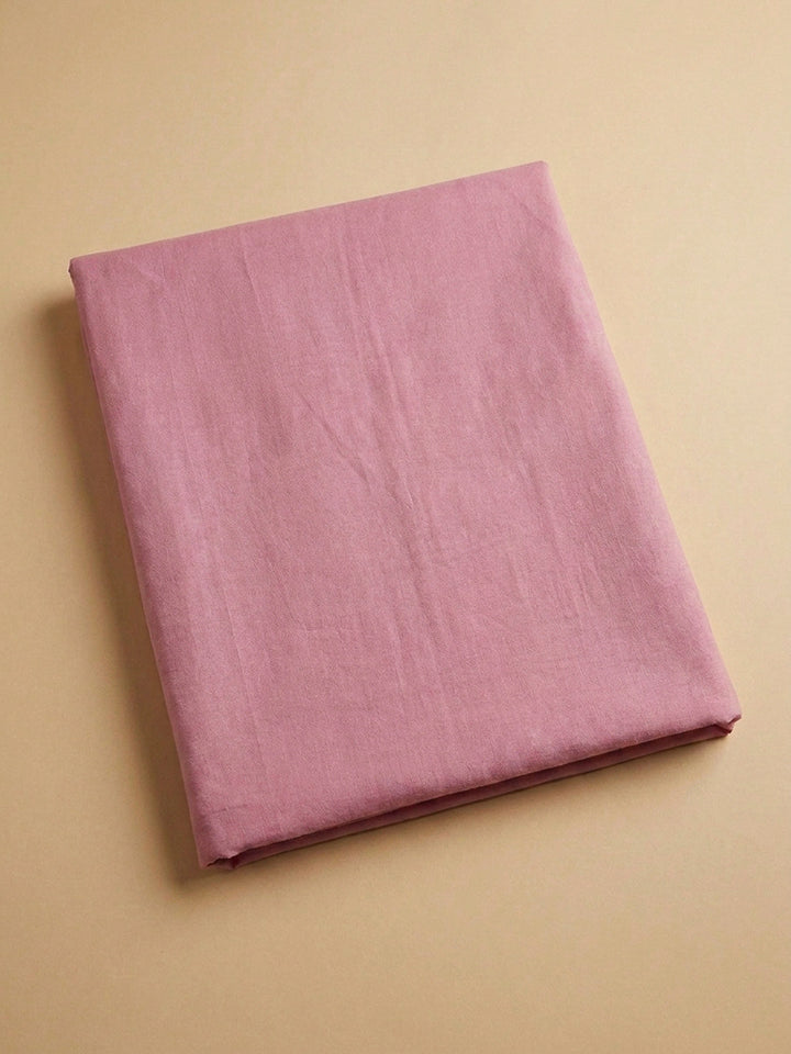 Onion Pink Embroidery Cotton Blend Unstitched Dress Material
