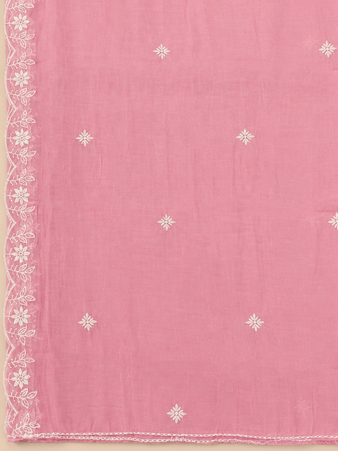 Pink Embroidery Chanderi Unstitched Dress Material