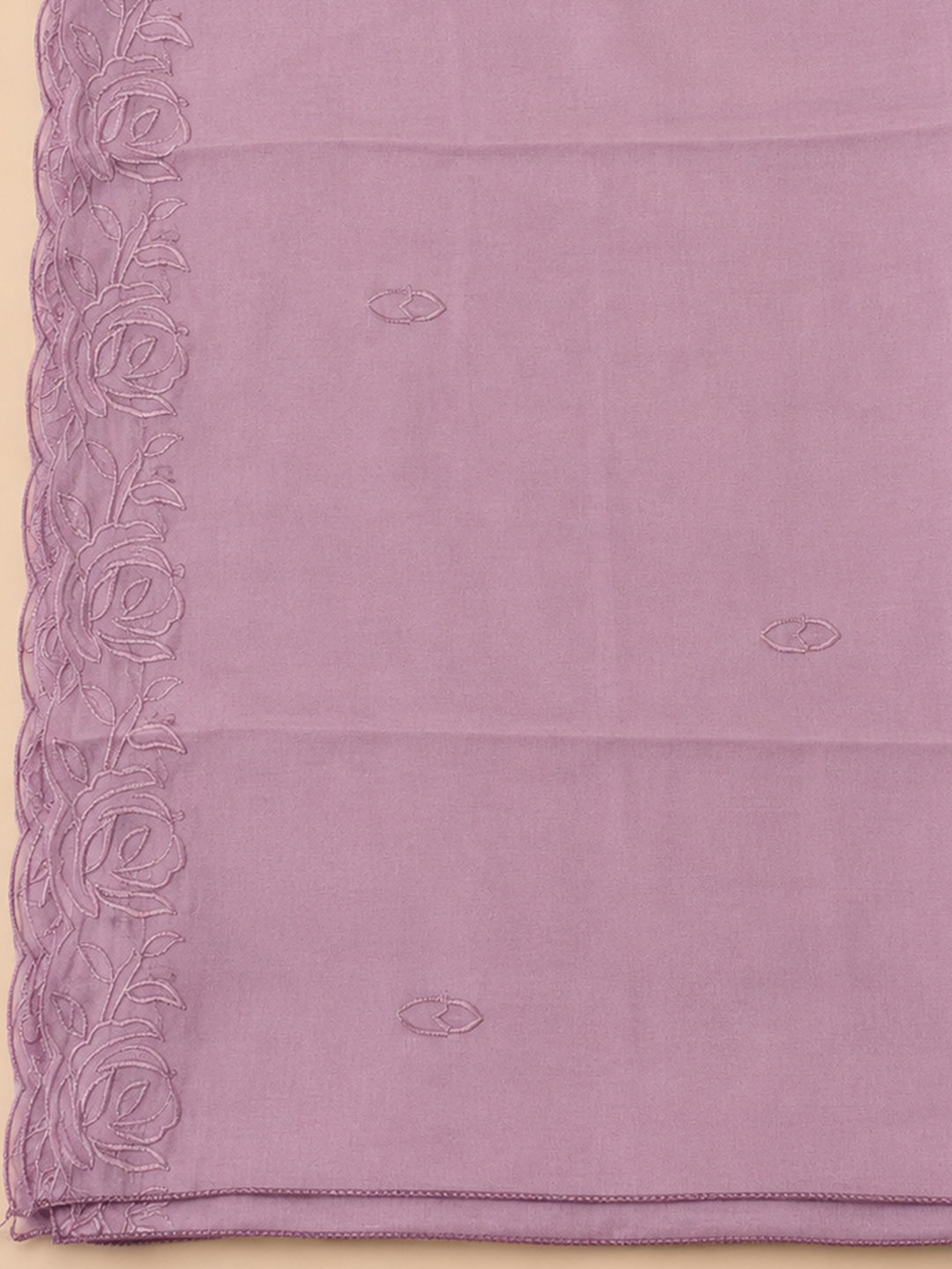 Purple Embroidery Chanderi Unstitched Dress Material