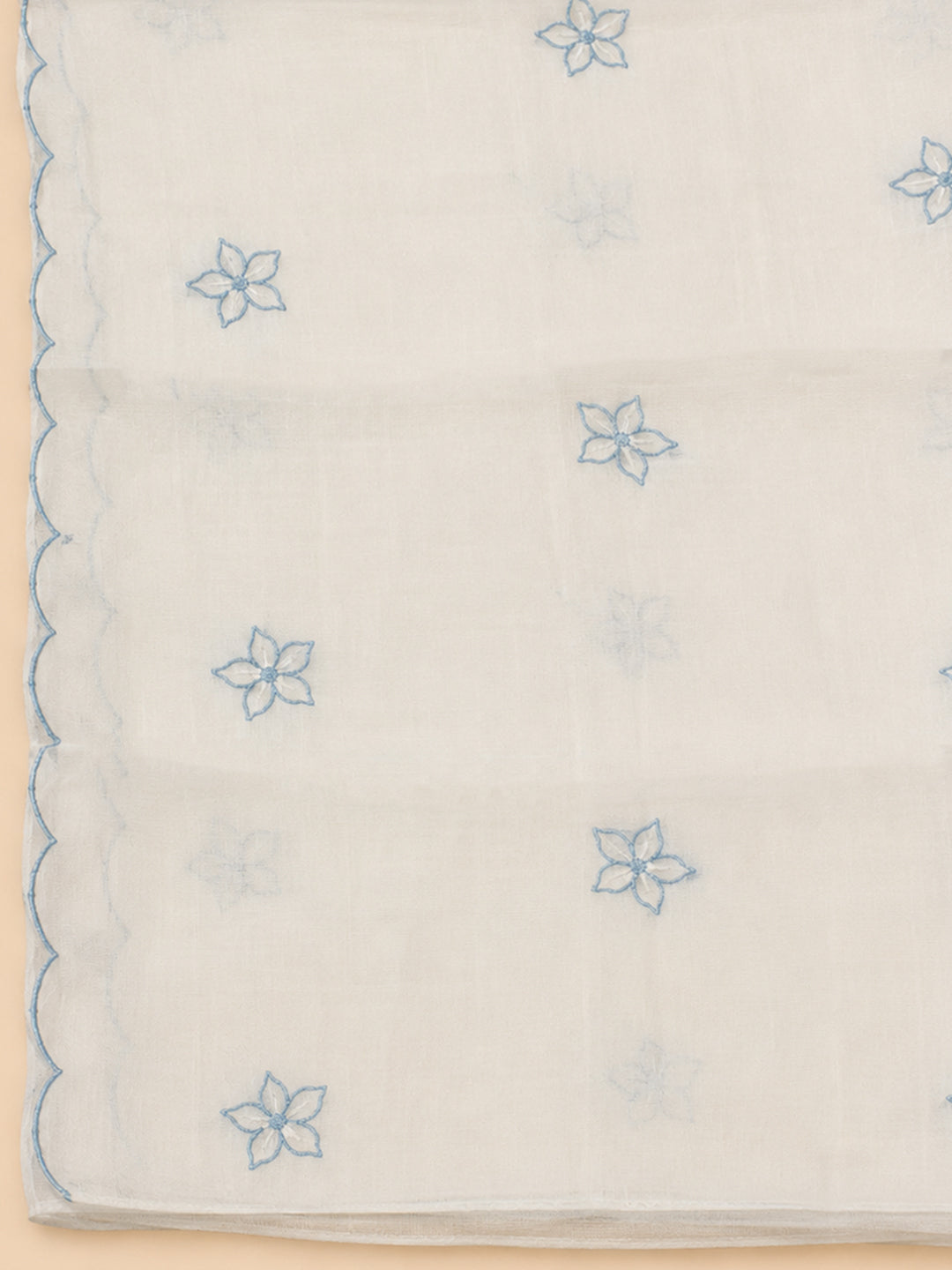 Off White  Chanderi Unstitched Dress Material