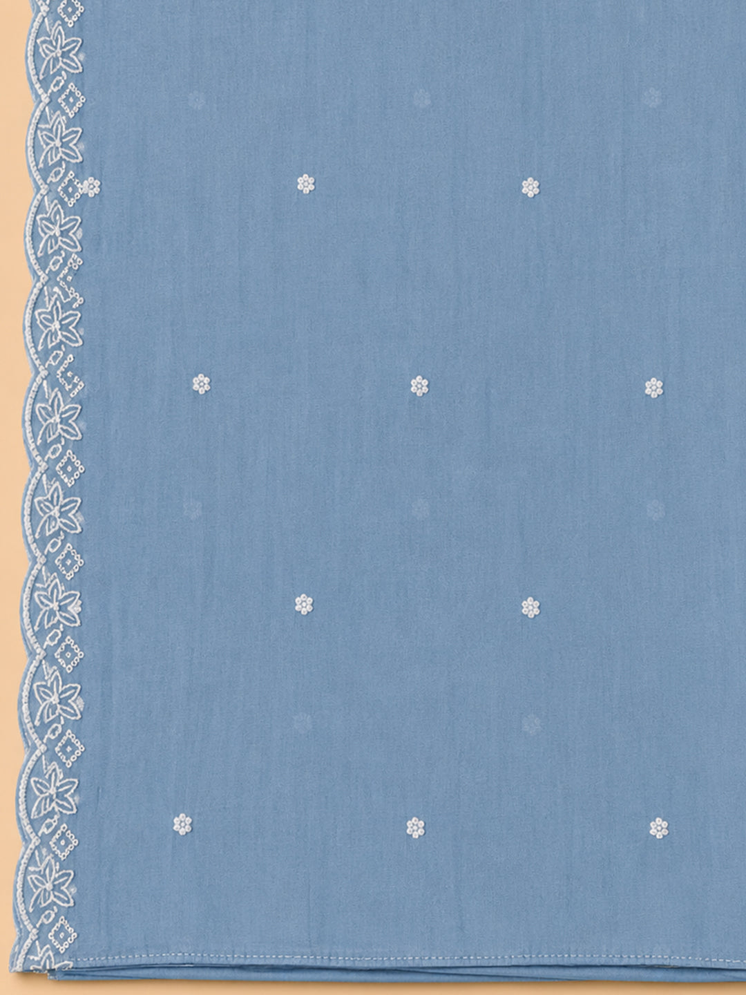 Grey  Chanderi Unstitched Dress Material