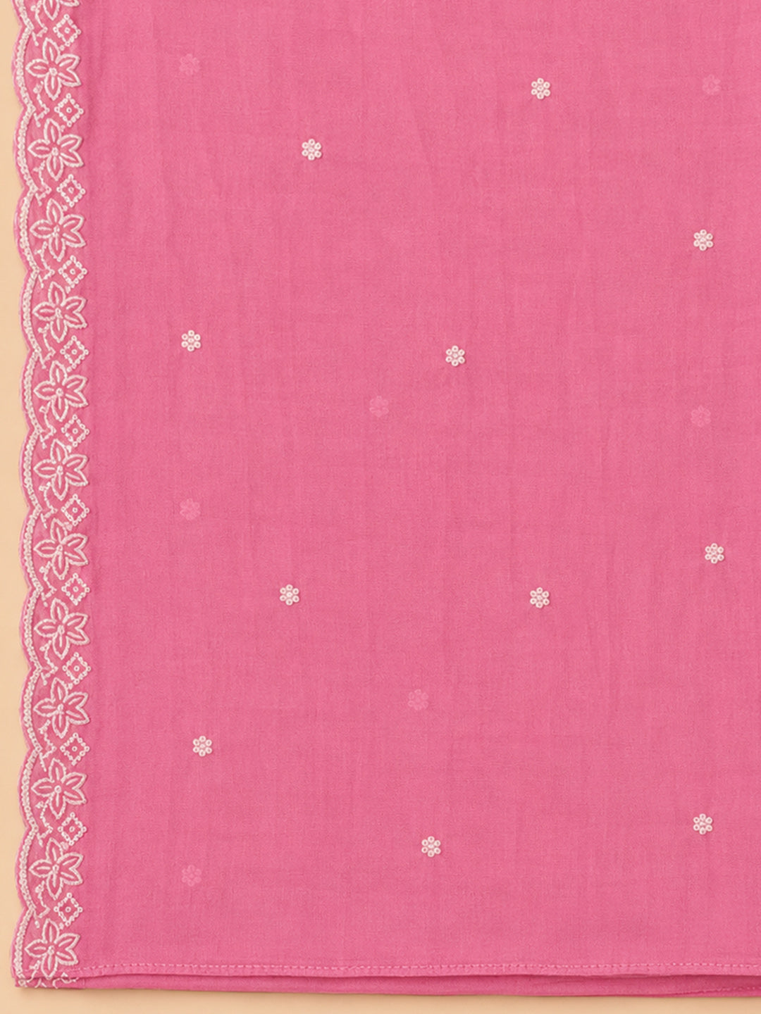 Pink  Chanderi Unstitched Dress Material