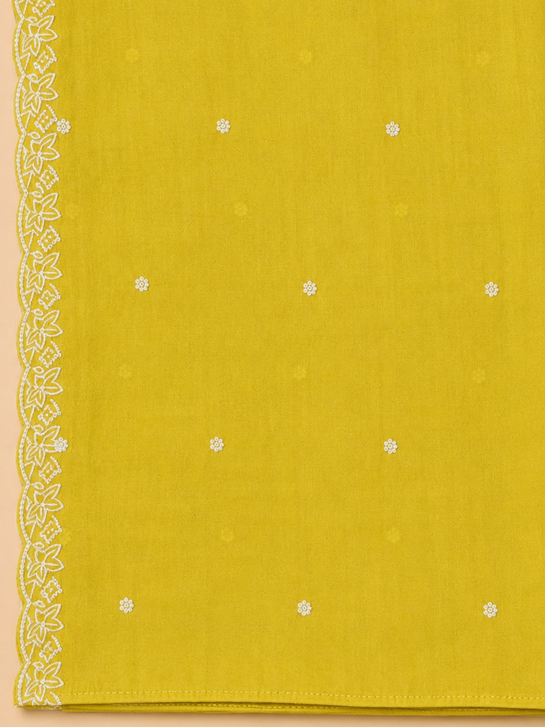 Yellow  Chanderi Unstitched Dress Material