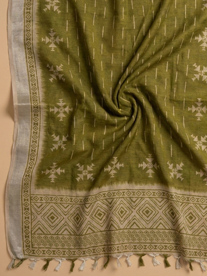 Mehndi  Chanderi Unstitched Dress Material