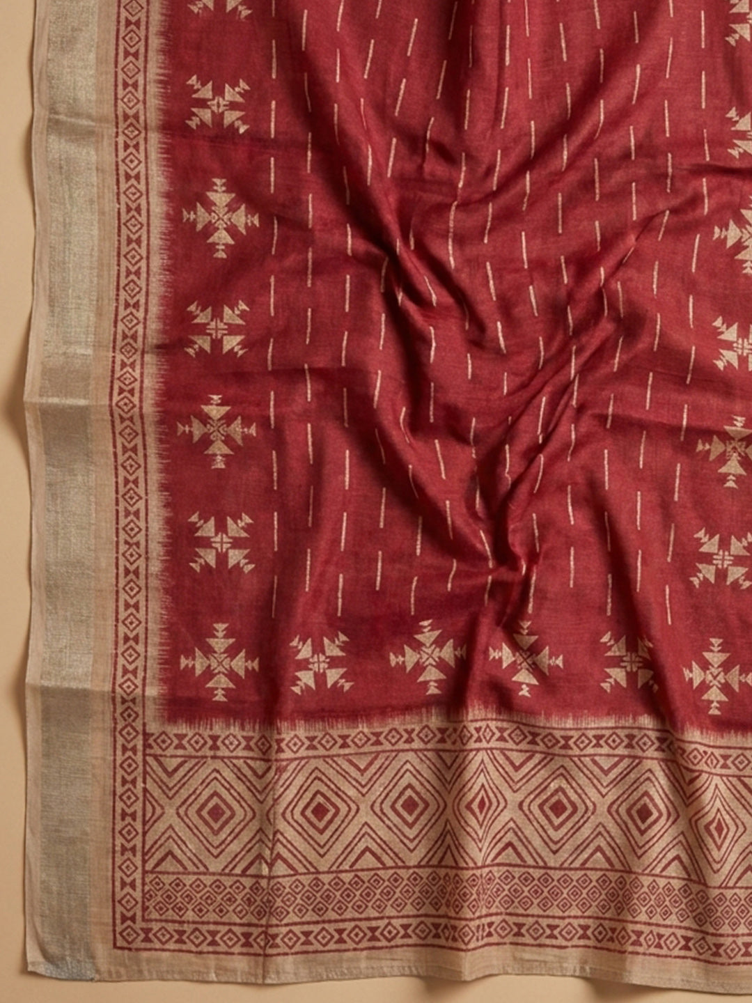 Onion Pink  Chanderi Unstitched Dress Material