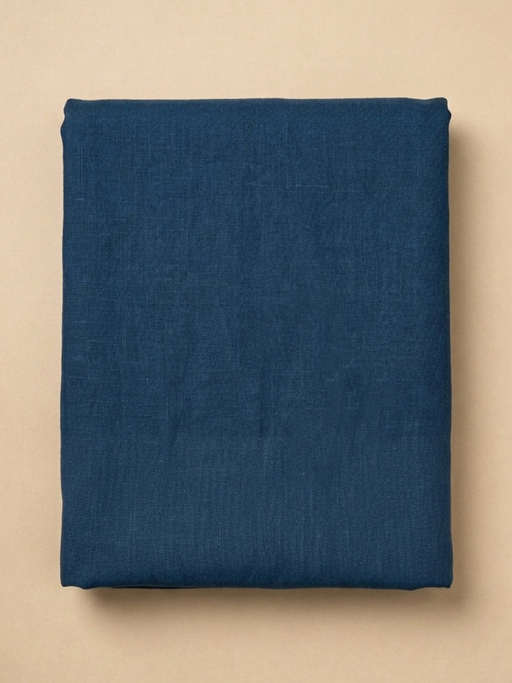 Indigo  Linen Blend Unstitched Dress Material