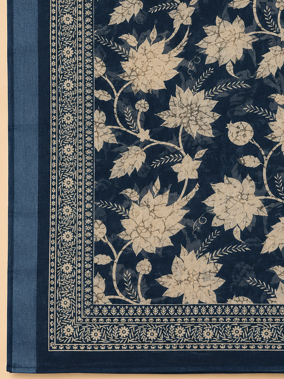 Indigo  Linen Blend Unstitched Dress Material