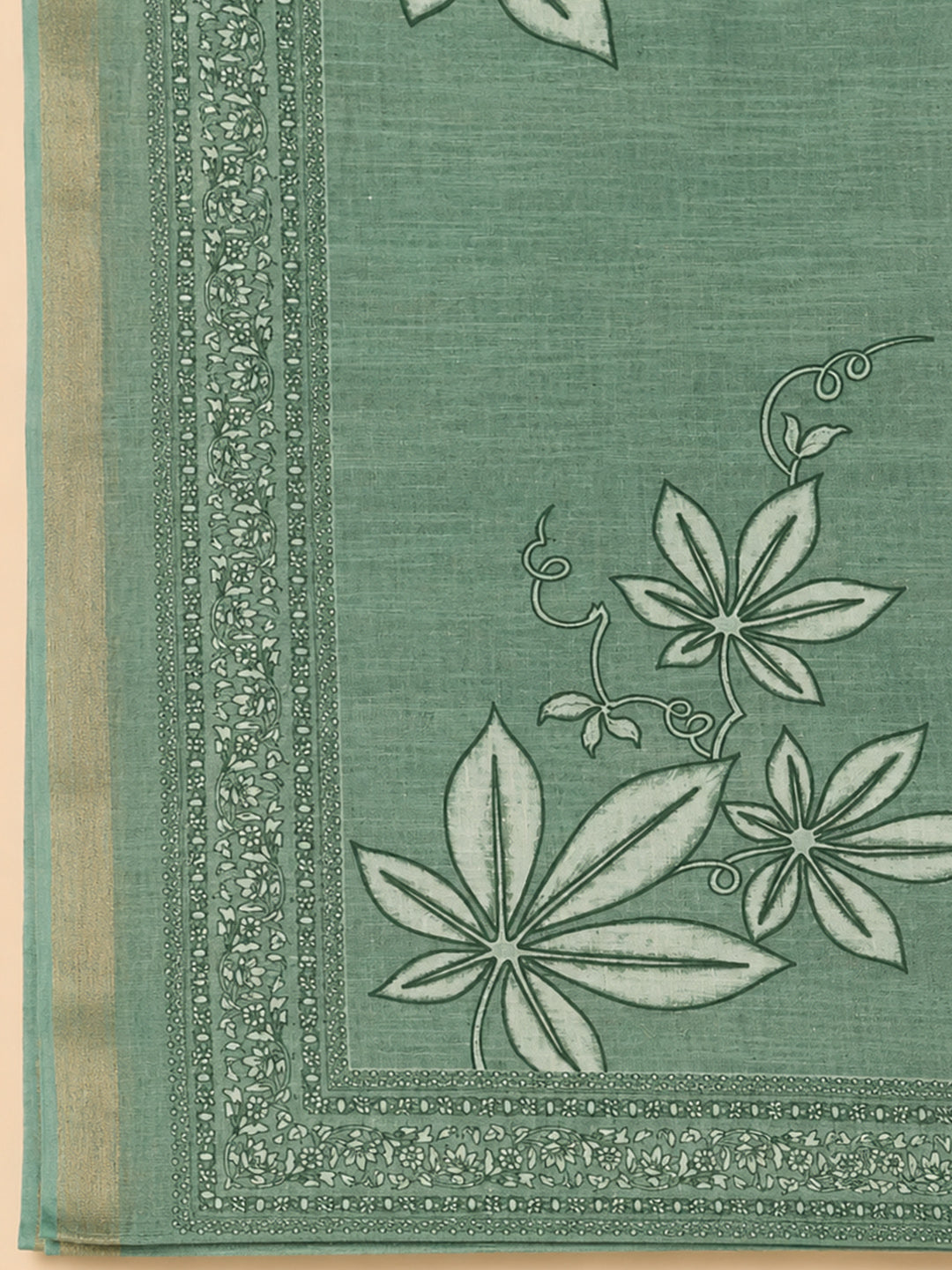 Aqua Green  Chanderi Unstitched Dress Material
