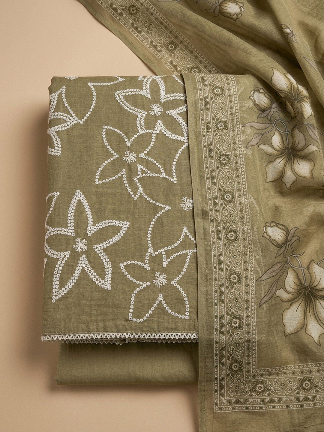Mouse  Chanderi Unstitched Dress Material