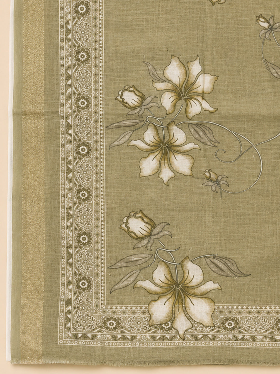 Mehndi  Chanderi Unstitched Dress Material