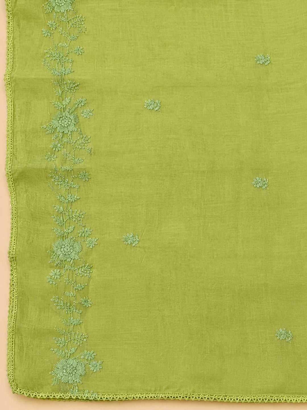Pista Green  Cotton Unstitched Dress Material