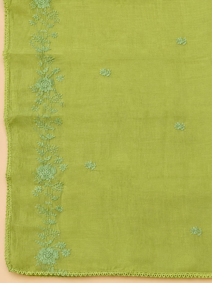 Pista Green  Cotton Unstitched Dress Material