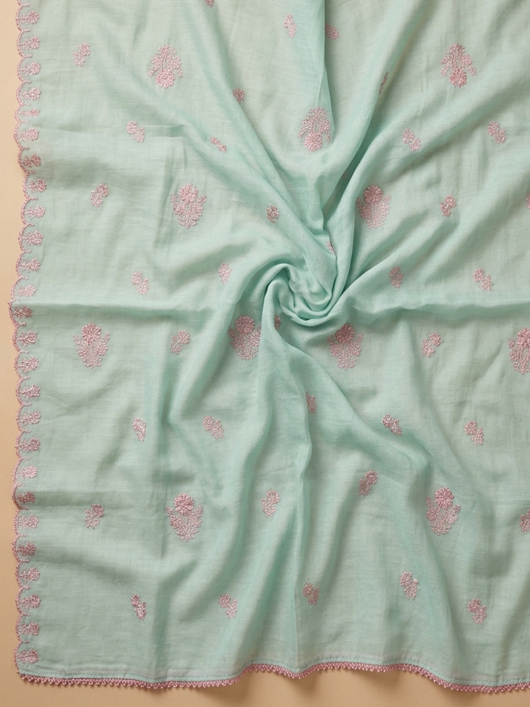 Sky Blue  Chanderi Unstitched Dress Material