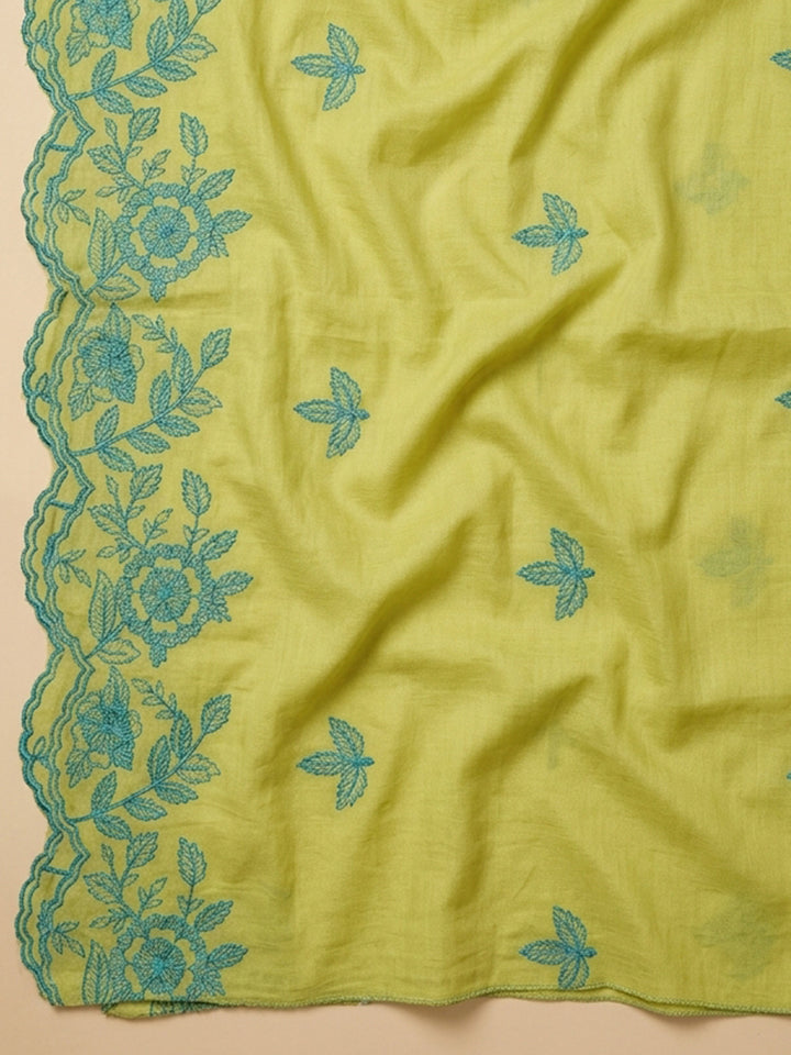 Lemon  Chanderi Unstitched Dress Material