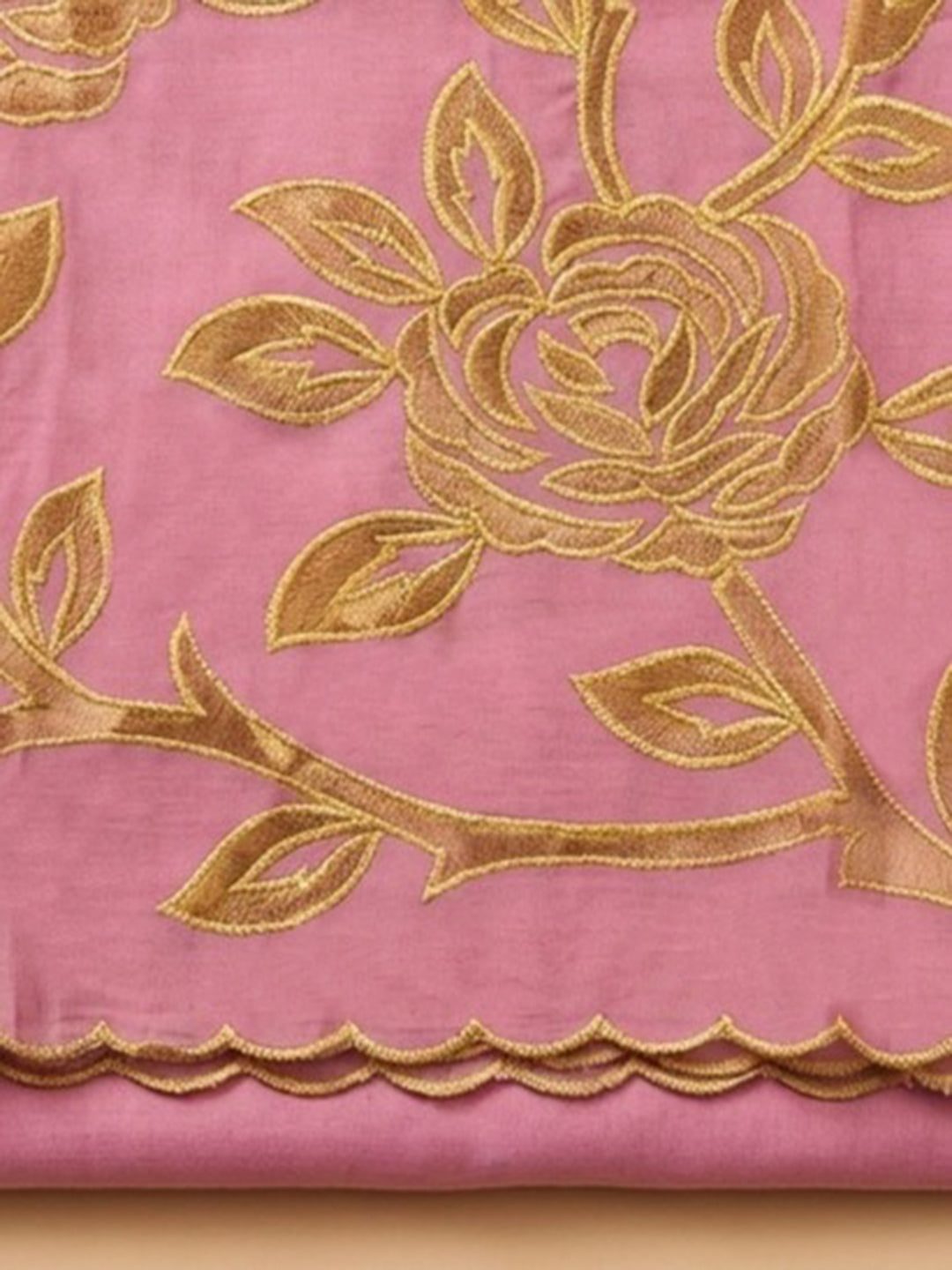 Pink  Chanderi Unstitched Dress Material