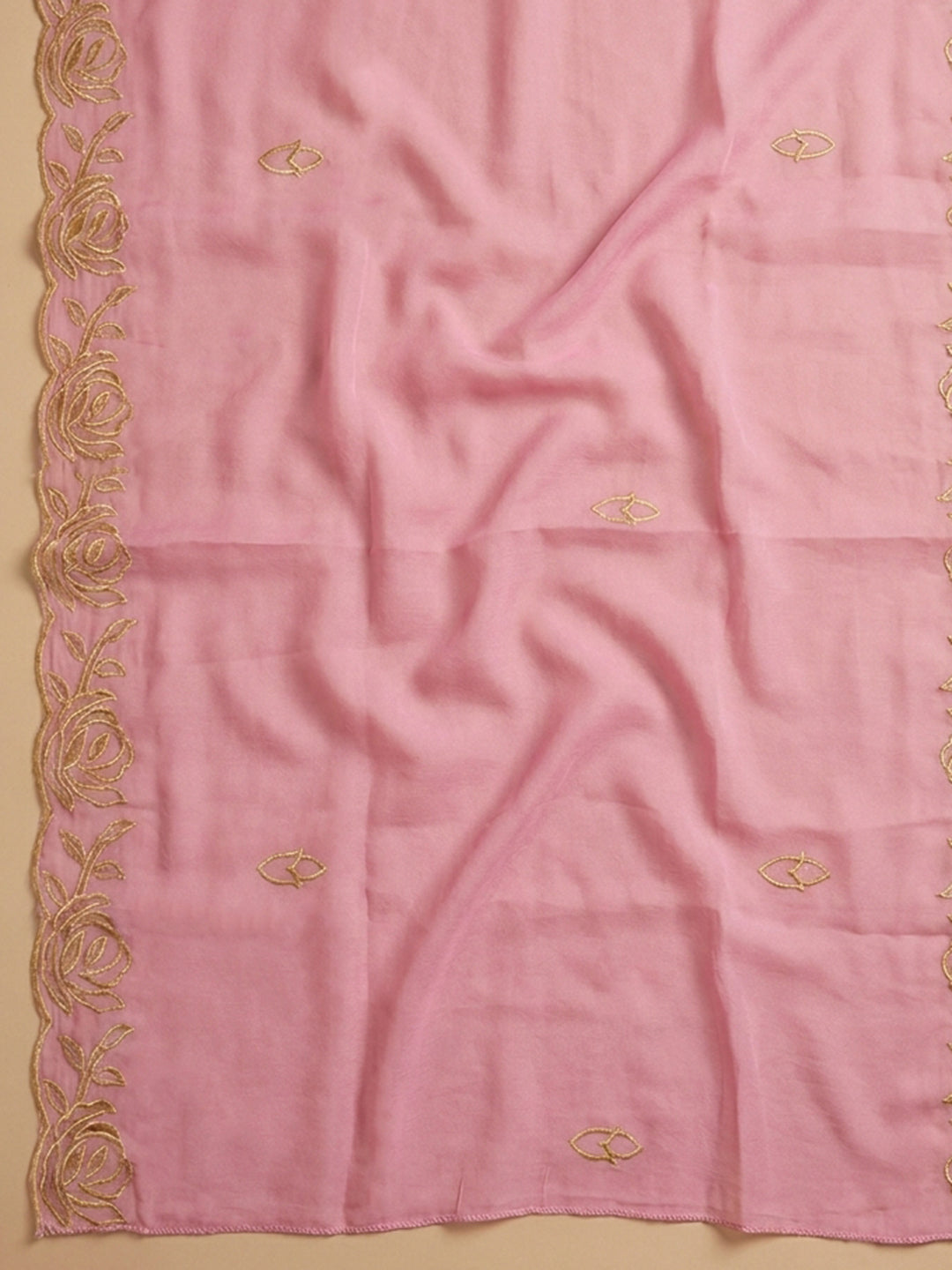 Pink  Chanderi Unstitched Dress Material