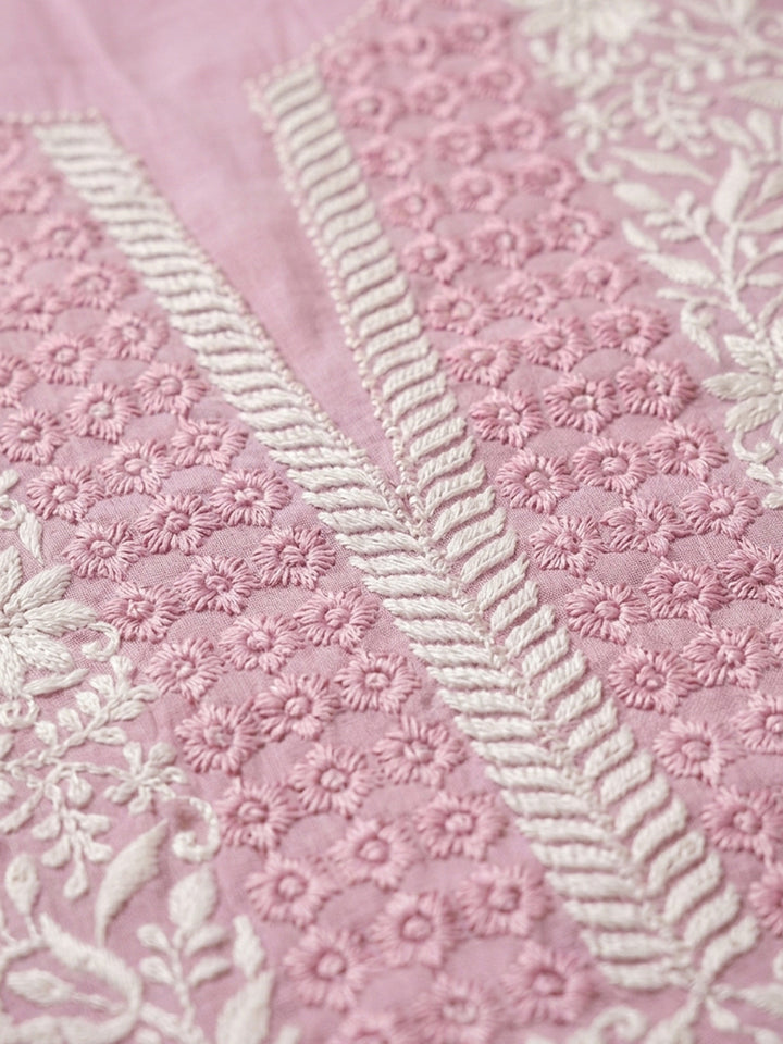 Onion Pink  Chanderi Unstitched Dress Material