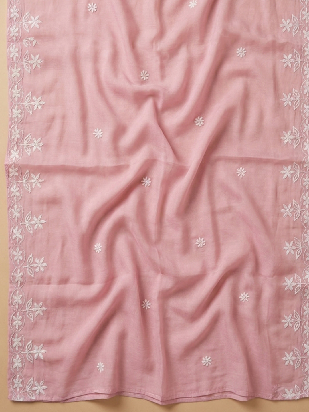 Onion Pink  Chanderi Unstitched Dress Material
