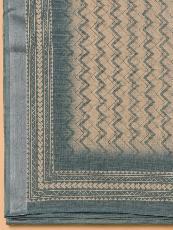Blue  Chanderi Unstitched Dress Material