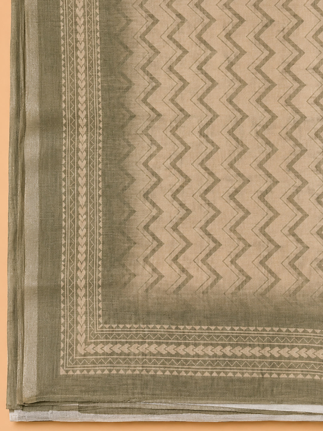 Pista Green  Chanderi Unstitched Dress Material