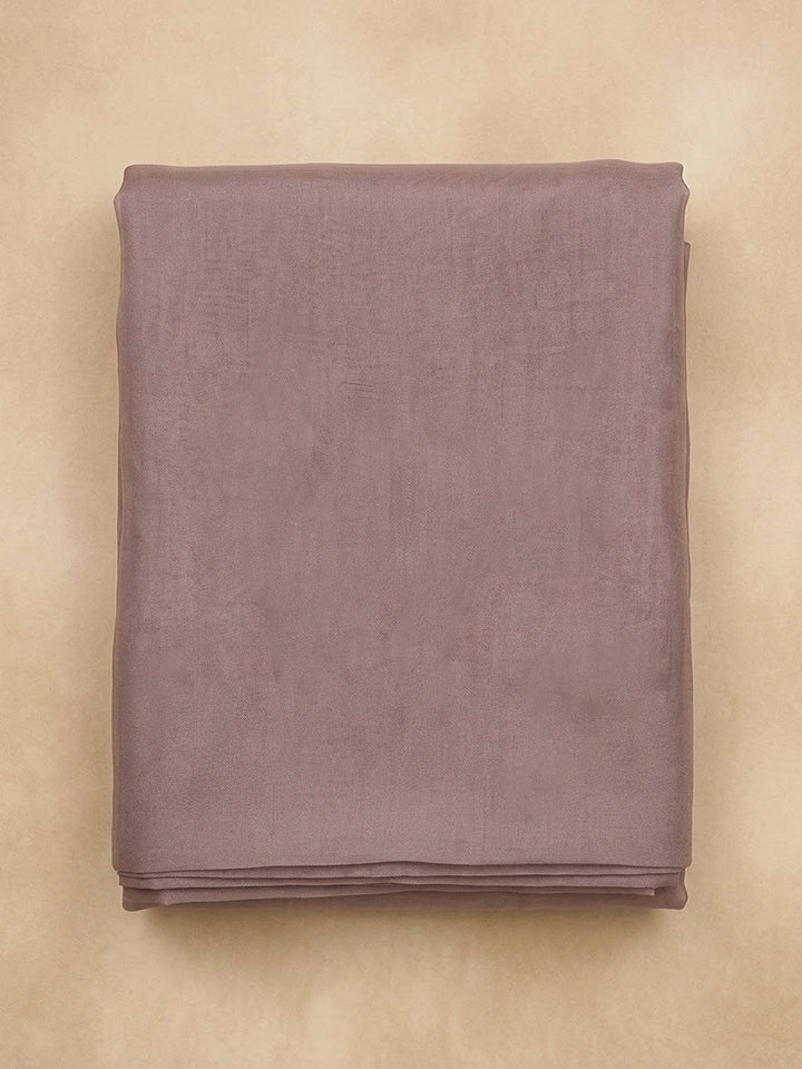 Lavender Organza Embroidered Unstitched Dress Material