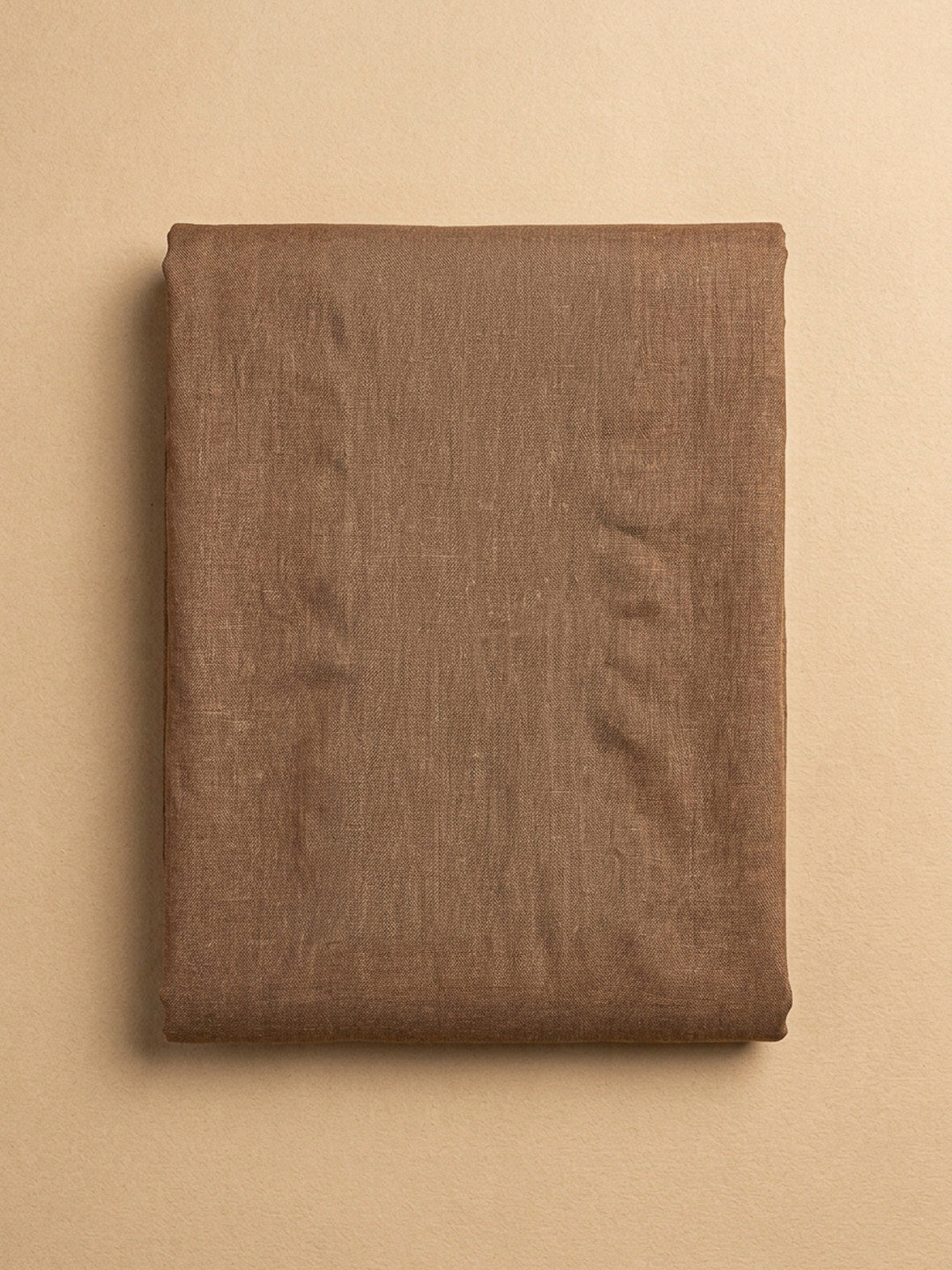 Brown Embroidery Linen Unstitched Dress Material