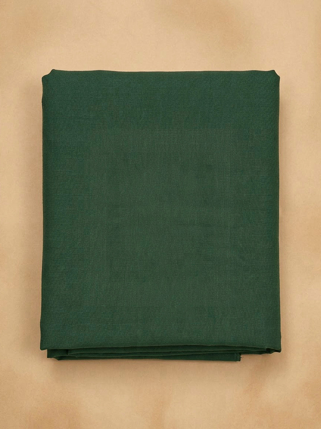Green Linen Blend Printed Unstitched Dress Material