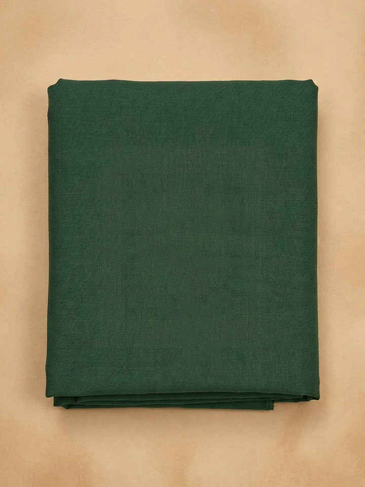 Green Linen Blend Printed Unstitched Dress Material