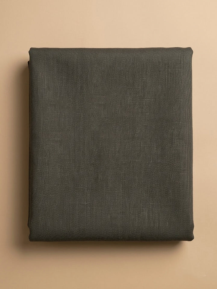 Grey Linen Blend Printed Unstitched Dress Material