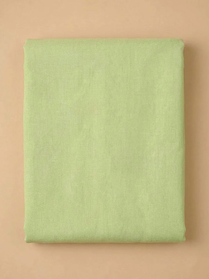 Pista Green Chanderi Embroidered Unstitched Dress Material