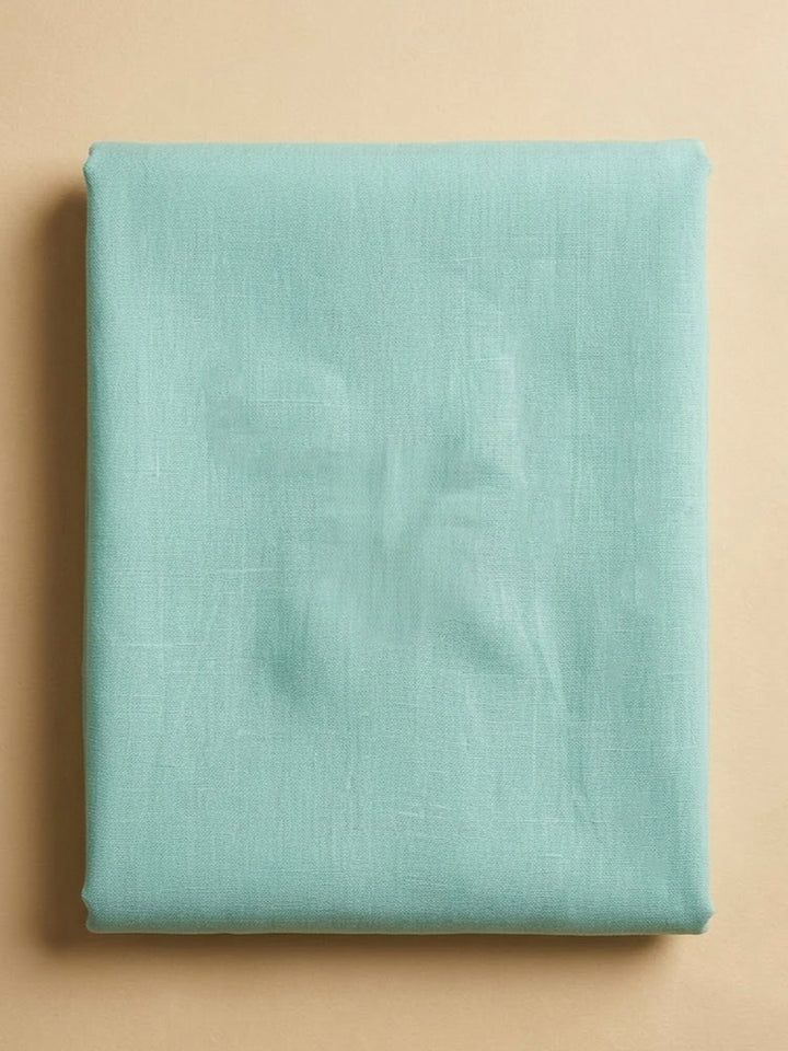 Sea Green Chanderi Embroidered Unstitched Dress Material
