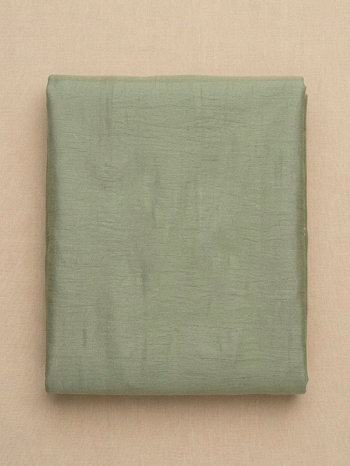 Pista Green Tissue Embroidered Unstitched Dress Material