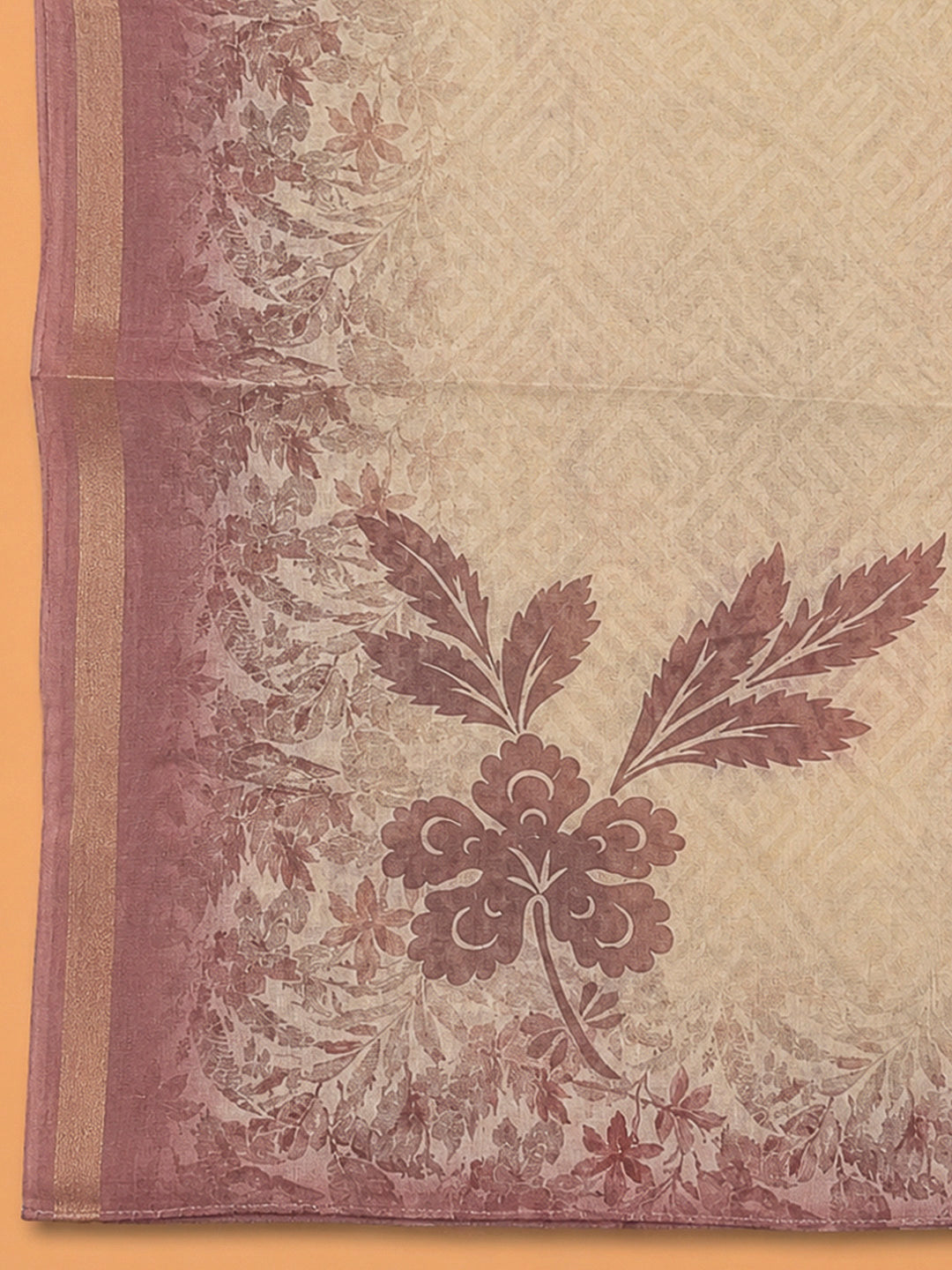 Onion Pink Chanderi Printed Unstitched Dress Material