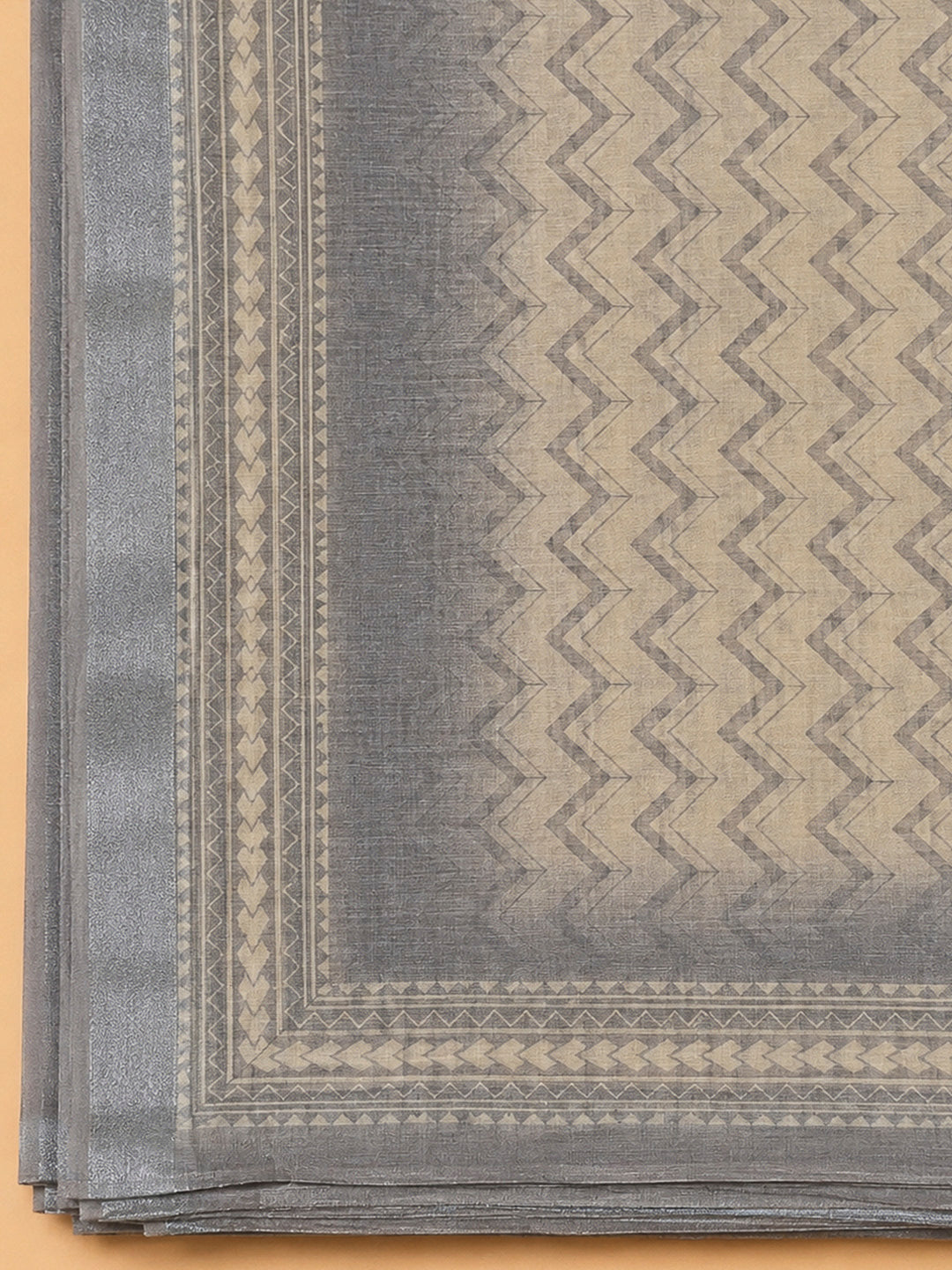 Grey Linen Blend Embroidered Unstitched Dress Material