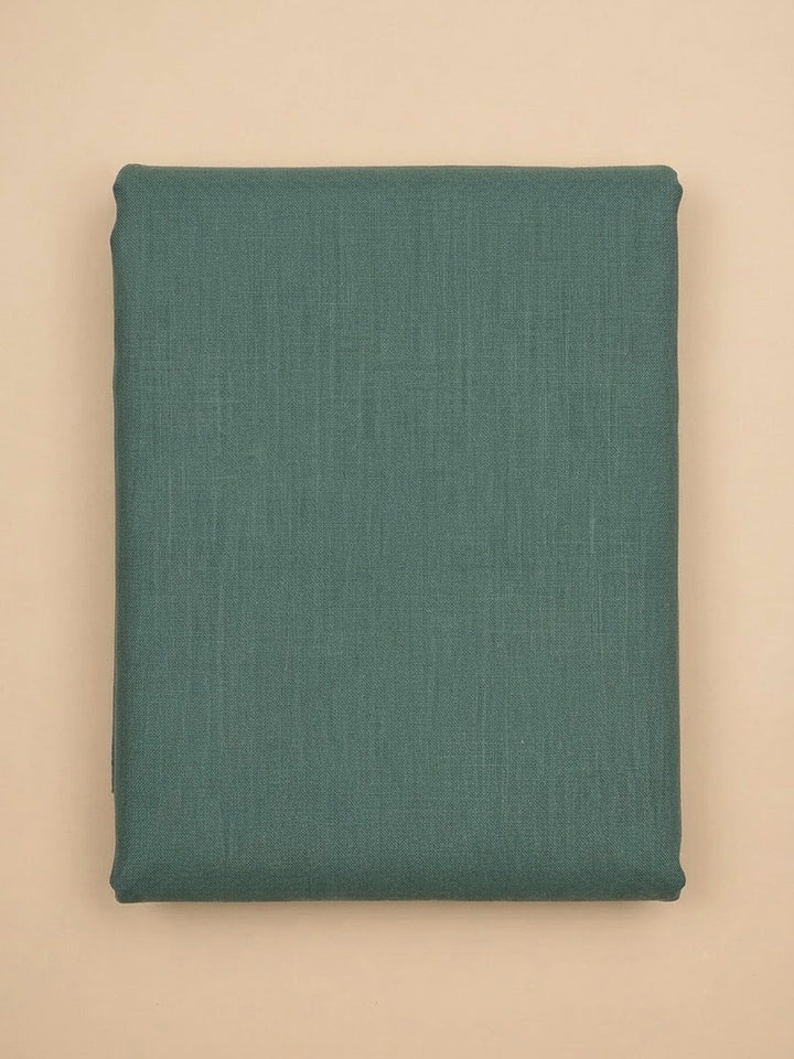 Rama Green Linen Blend Embroidered Unstitched Dress Material