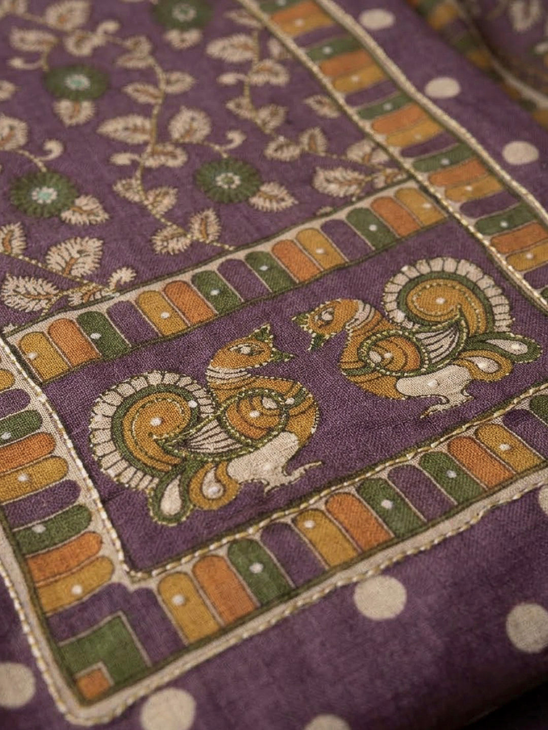 Purple Linen Printed Unstitched Dress Material