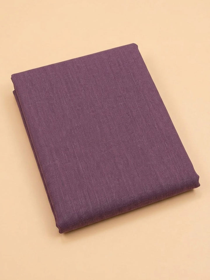 Purple Linen Printed Unstitched Dress Material