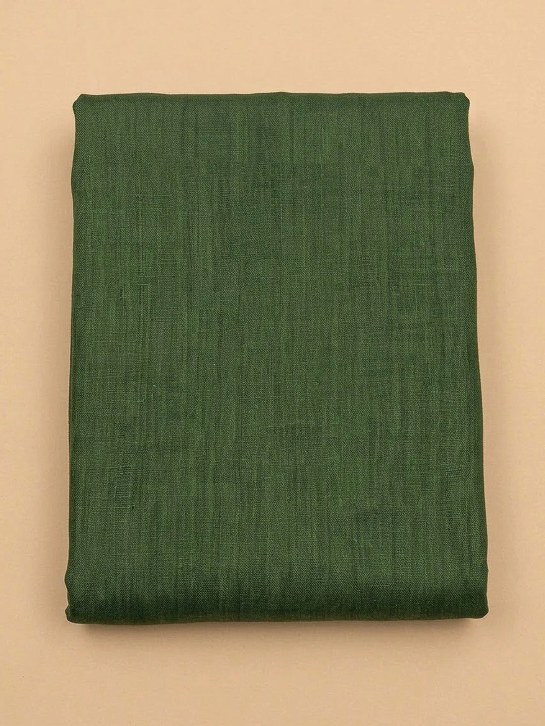 Bottle Green Linen Printed Unstitched Dress Material