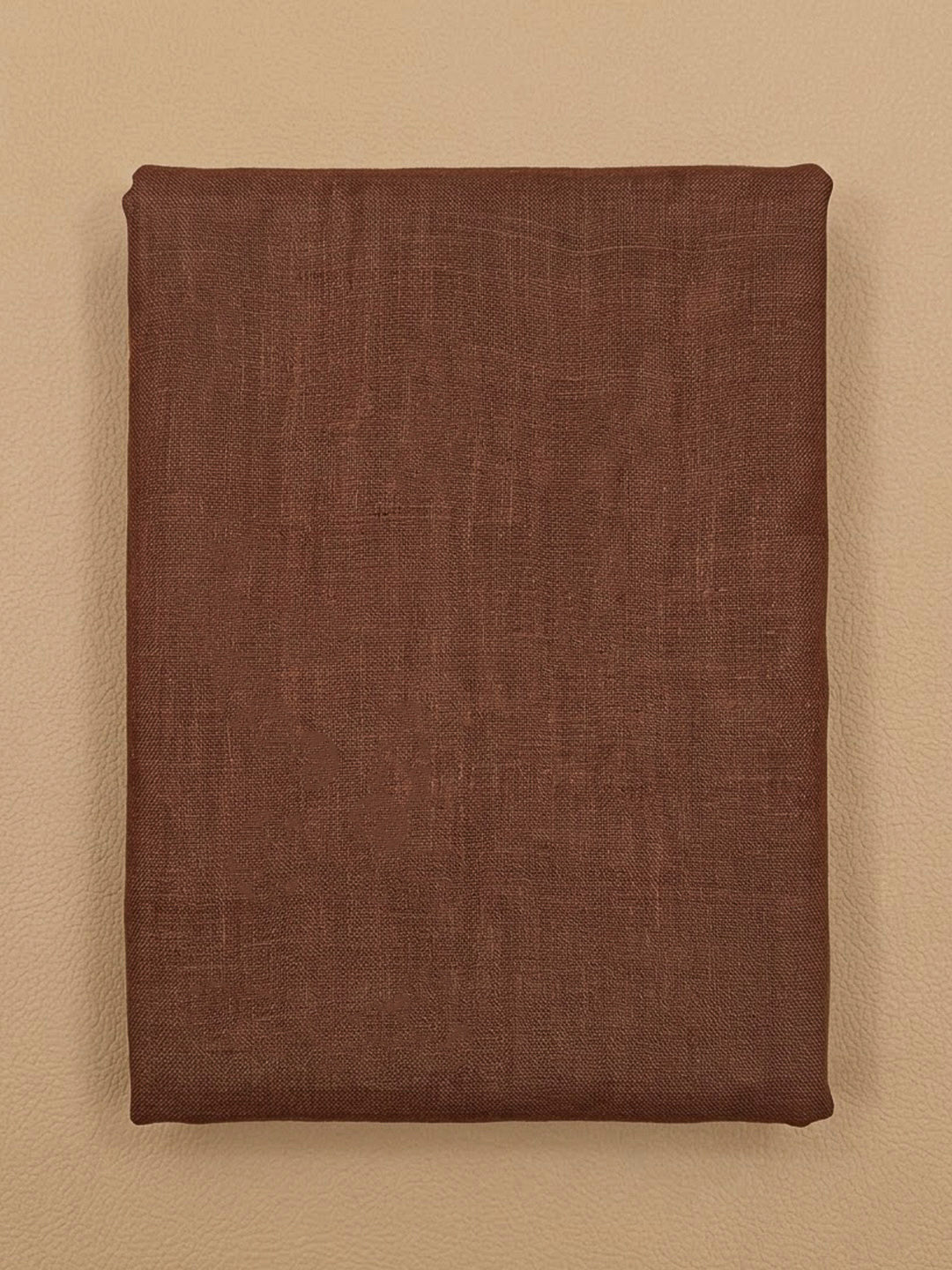 Brown Linen Printed Unstitched Dress Material